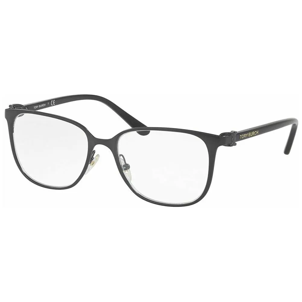 Tory Burch Black TY1053 Metal Frame Sqaure Rectangle Plastic Legs Glasses 8042-4