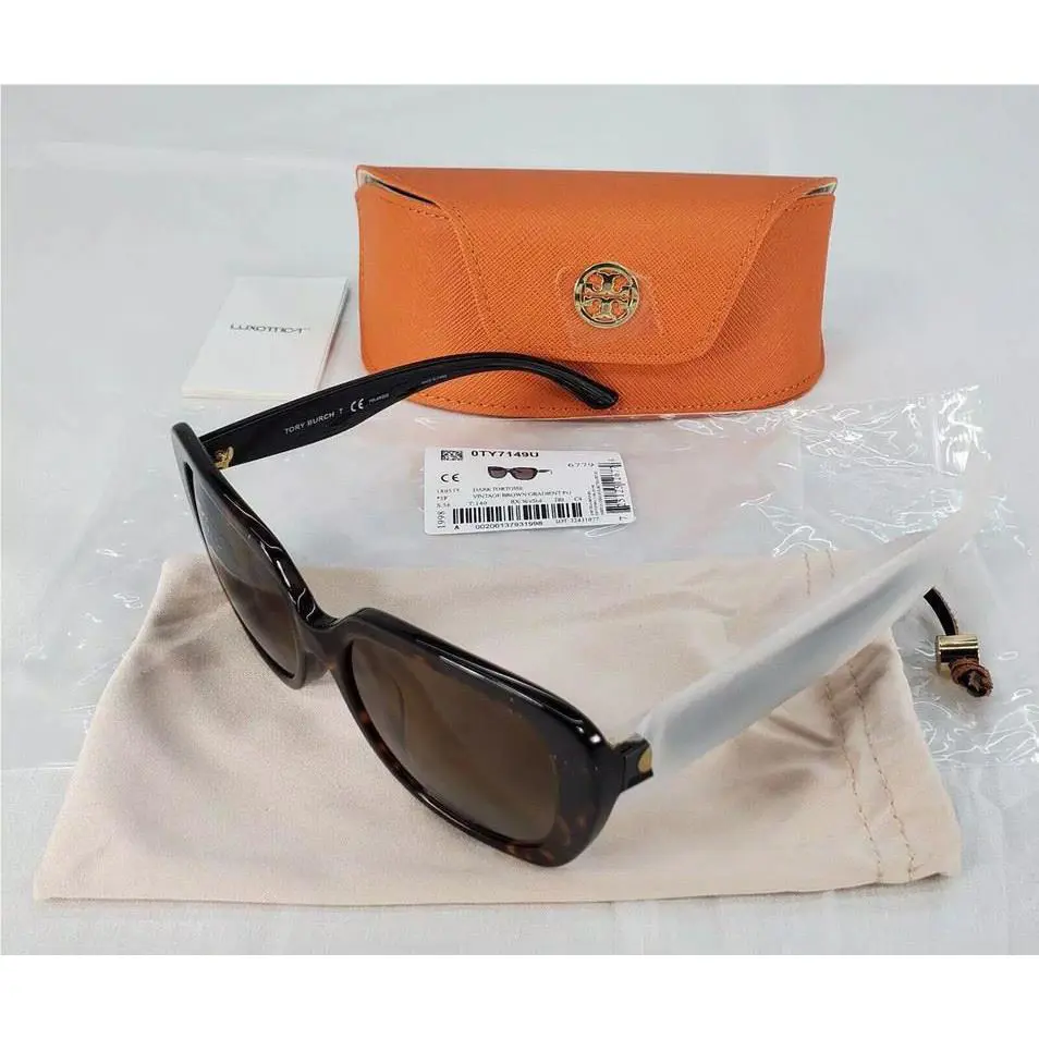 Tory Burch TY7149U Women`s Sunglasses Dark Tortoise/light/dark Brown Grad UV 56
