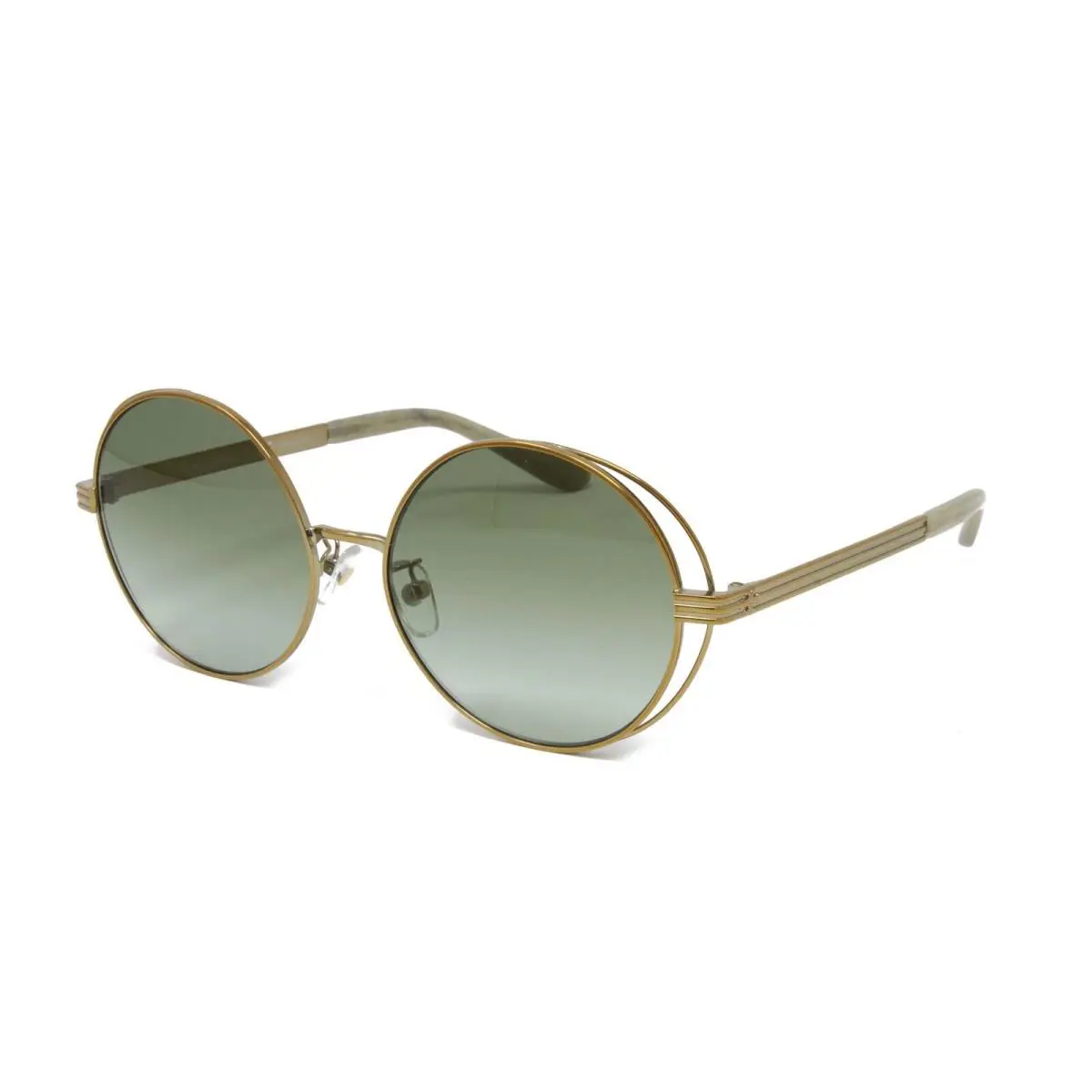 Tory Burch Round Fashion Sunglasses TY6085 3308S3 Shiny Gold 56mm Green Lens