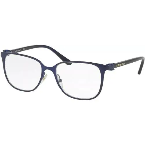 Tory Burch Blue TY1053 3208 51 Metal Frame Sqaure Rectangle Plastic Legs Glasses - Frame: Blue