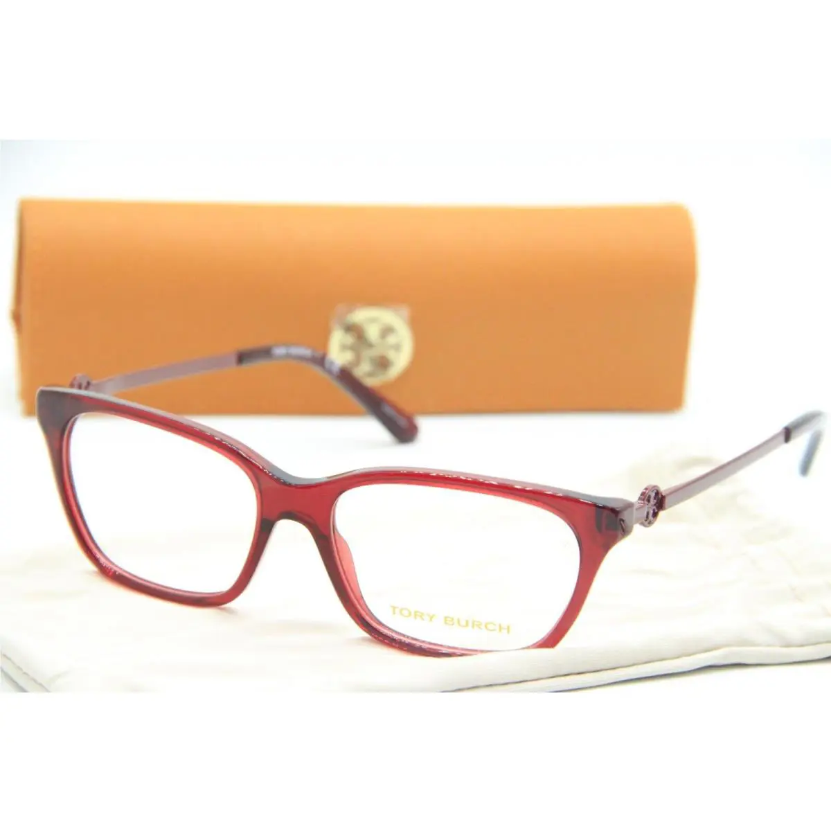 Tory Burch TY 2107 1801 Transparent Red Eyeglasses W/case 52-15