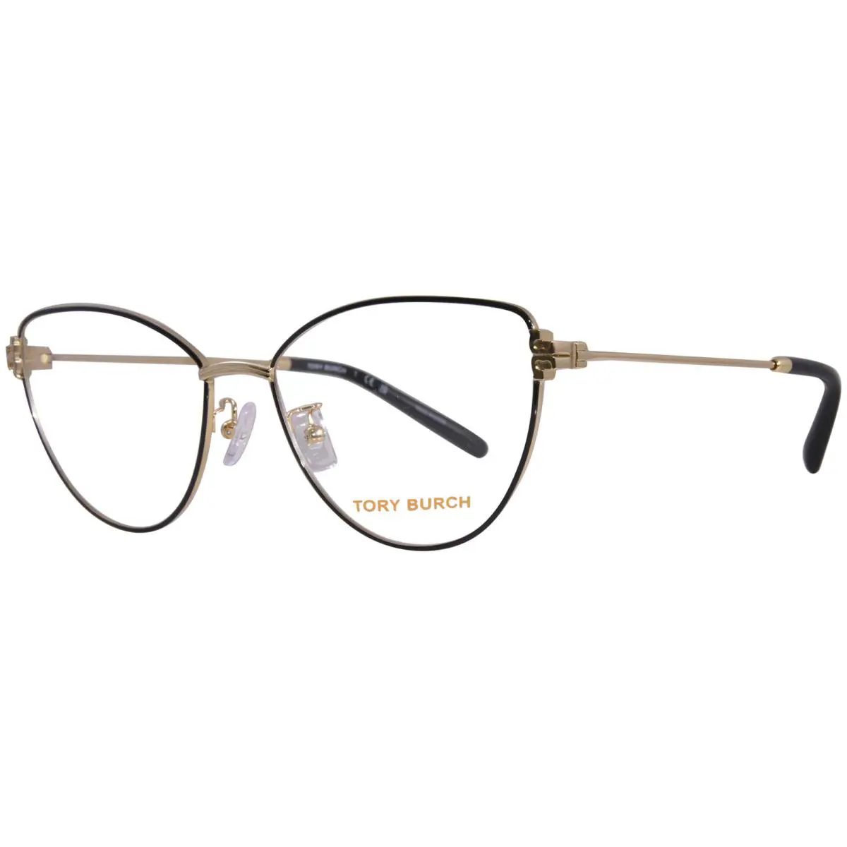 Tory Burch TY1083 3355 Eyeglasses Frame Women`s Black/gold Full Rim Cat Eye 52mm