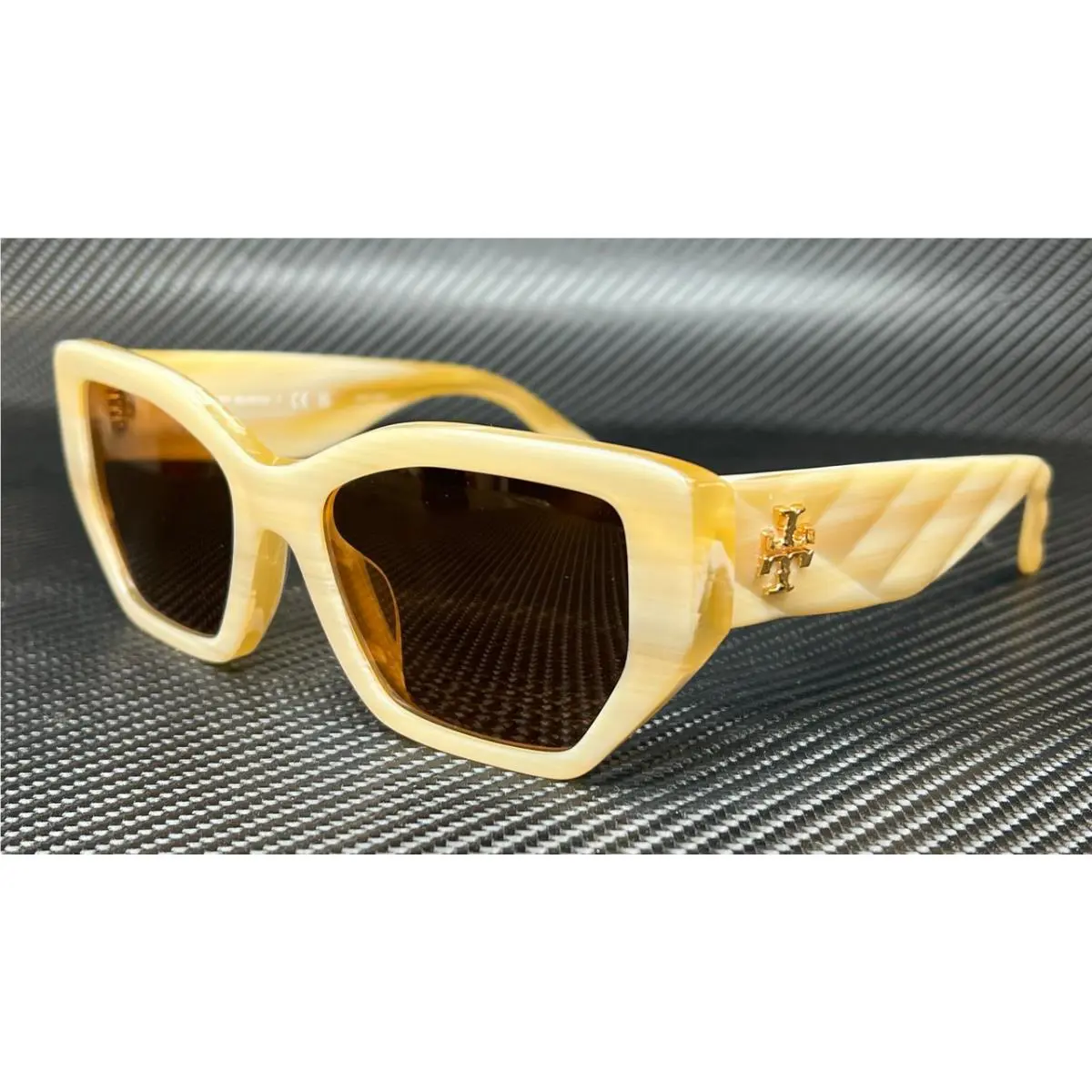 Tory Burch TY7187U 189073 Ivory Horn Brown Women`s 53 mm Sunglasses