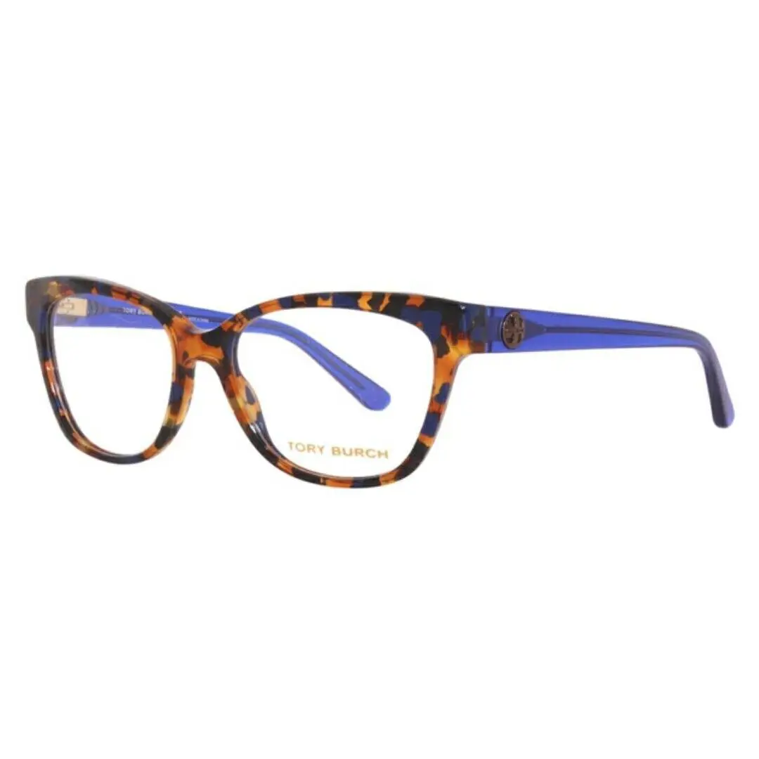 Tory Burch TY 2079 1683 Blue Flake Tortoise Plastic Square Eyeglasses 51mm