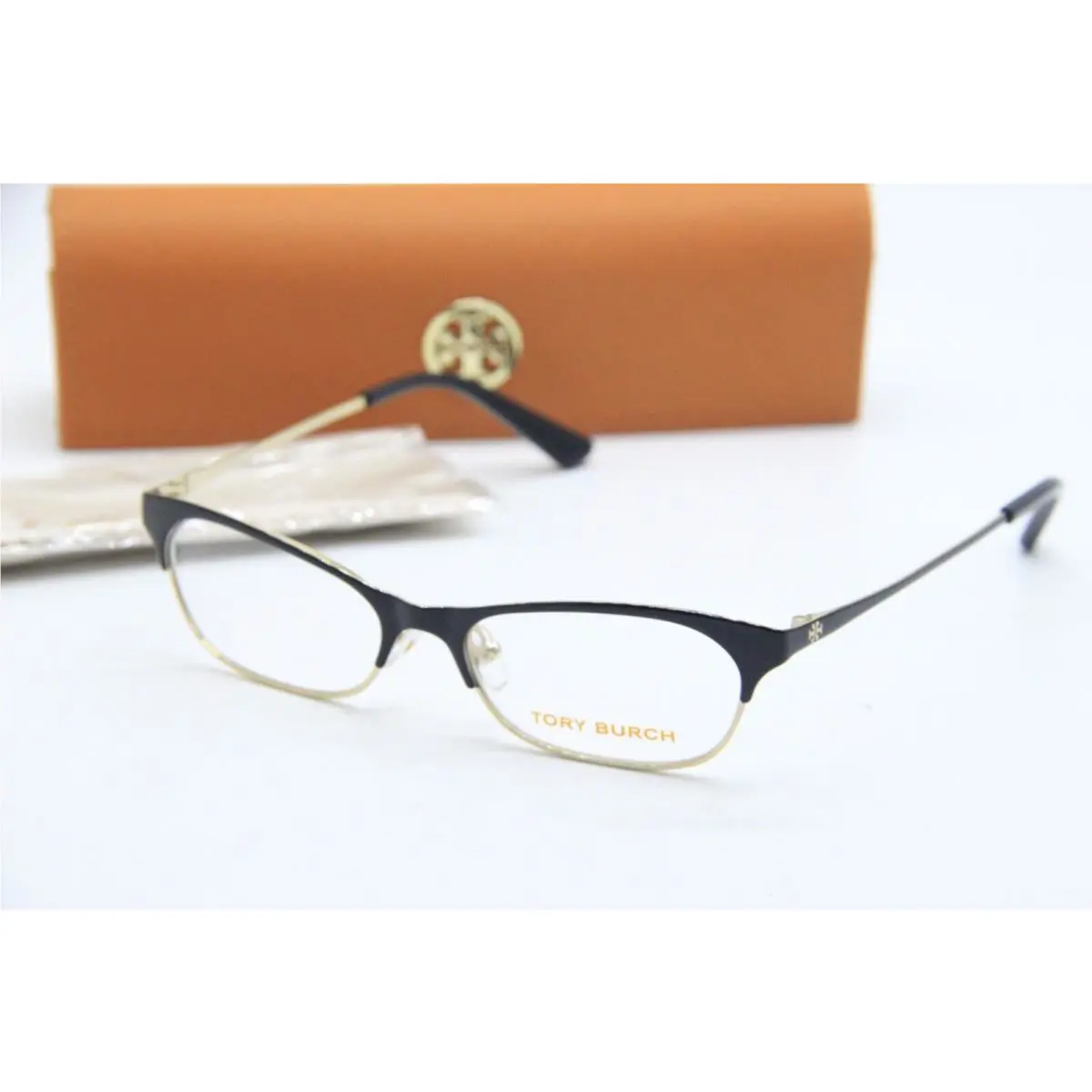 Tory Burch TY 1065 3282 Black Gold Eyeglasses W/case 48-15