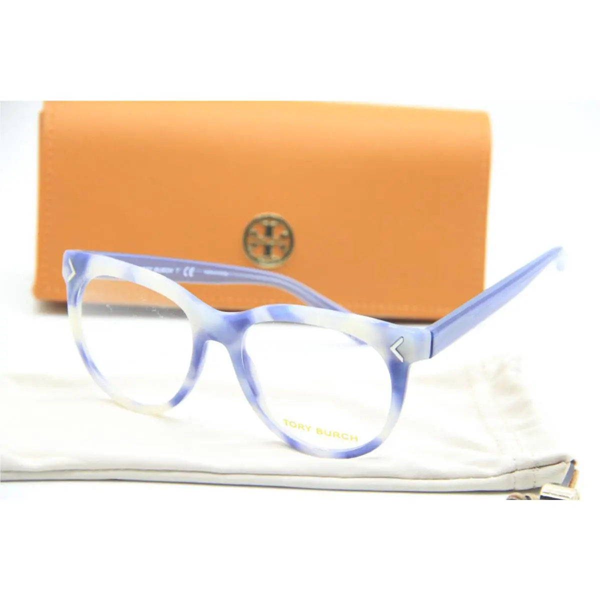 Tory Burch TY 2082 1705 Blue White Eyeglasses W/case 52-17