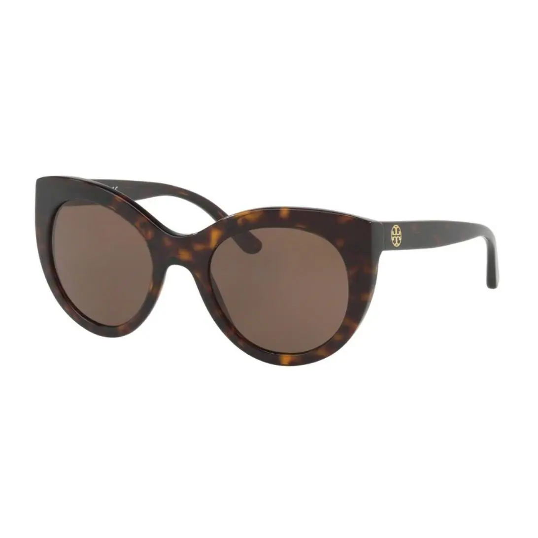 Tory Burch Womens 51mm Round Tortoise Sunglasses R1215