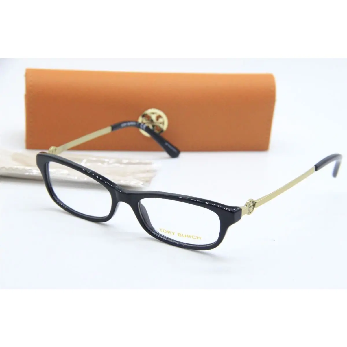 Tory Burch TY 2106 1798 Black Gold Eyeglasses W/case 50-16
