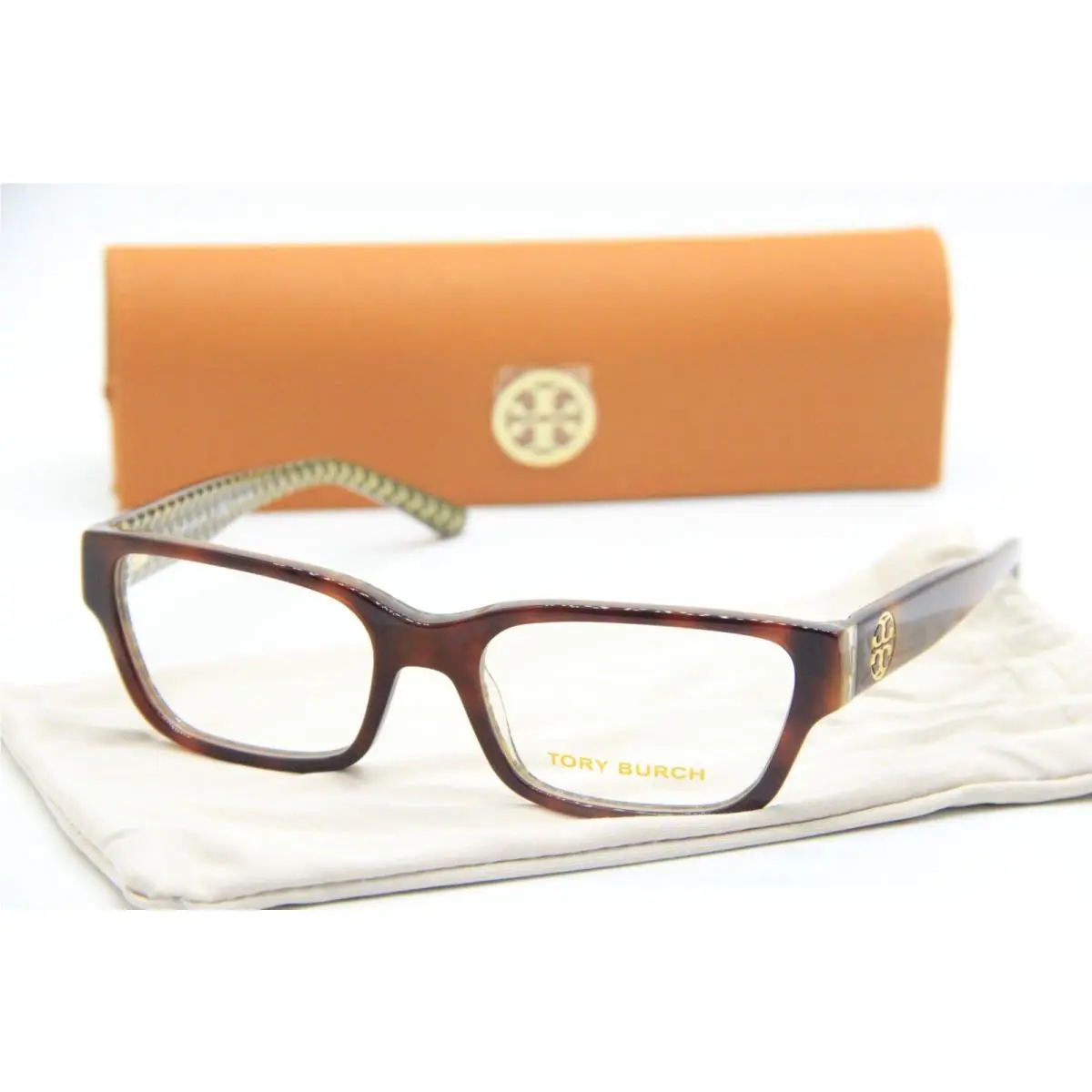 Tory Burch TY 2074 1654 Tortoise Green Eyeglasses W/case 51-17