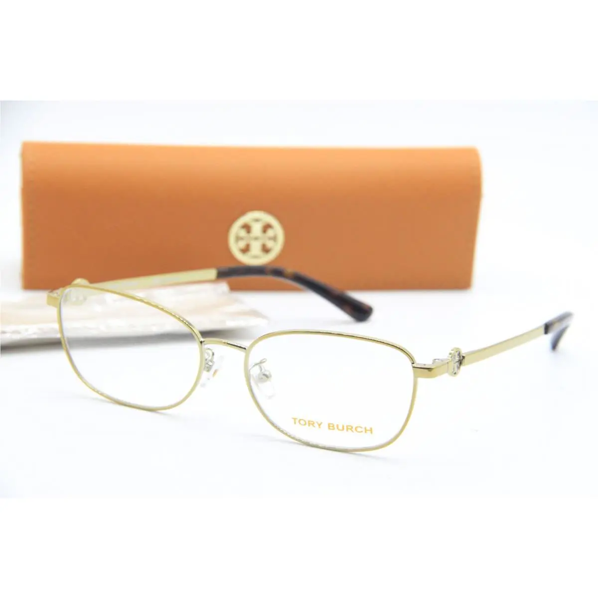 Tory Burch TY 1064 3279 Gold Brown Eyeglasses W/case 52-15