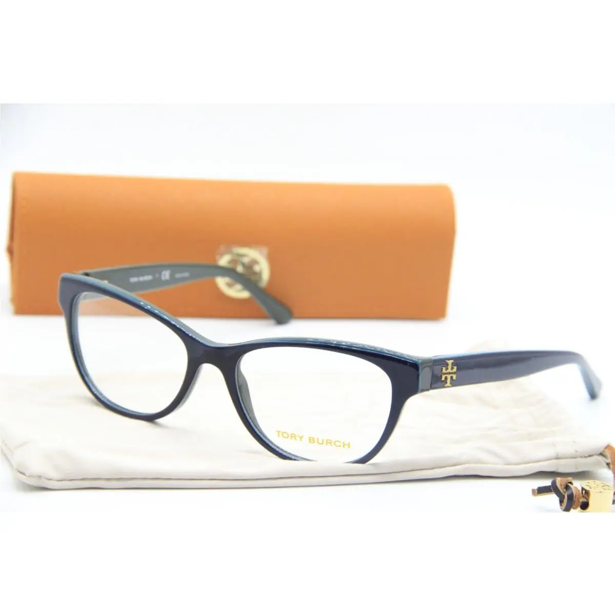 Tory Burch TY 2065 1598 Blue Olive Eyeglasses W/case 53-17