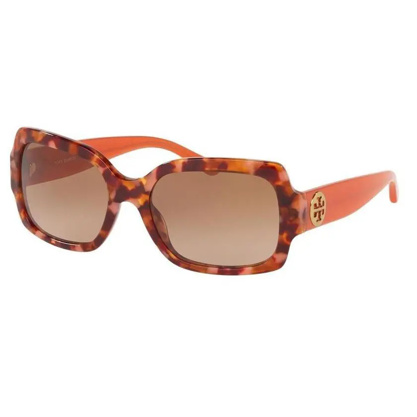 Tory Burch Brown Gradient Cherry Tortoise Light Brown Dark Square Sunglasses