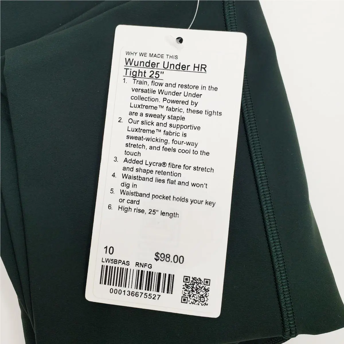 Lululemon clothing - Lululemon Wunder Under Tight - Wunder Under Tight - Green 4