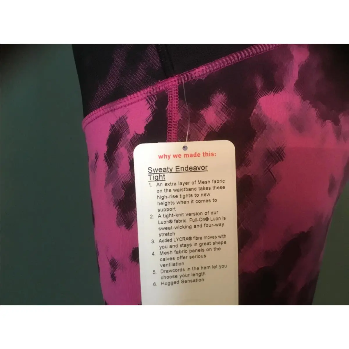 Lululemon clothing - Blooming Rasberry Pixie Black 4