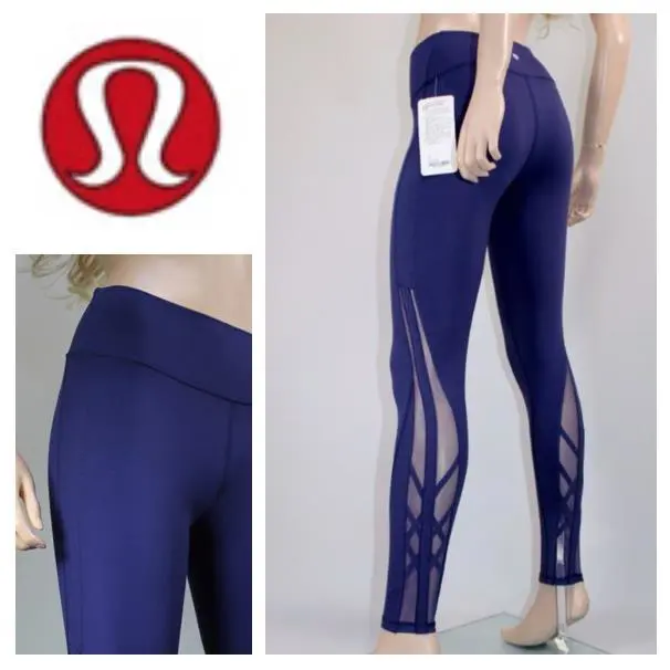 Lululemon Rare Essential Rhythm Tight Pant Vine Mesh Empo Blue Sz 2