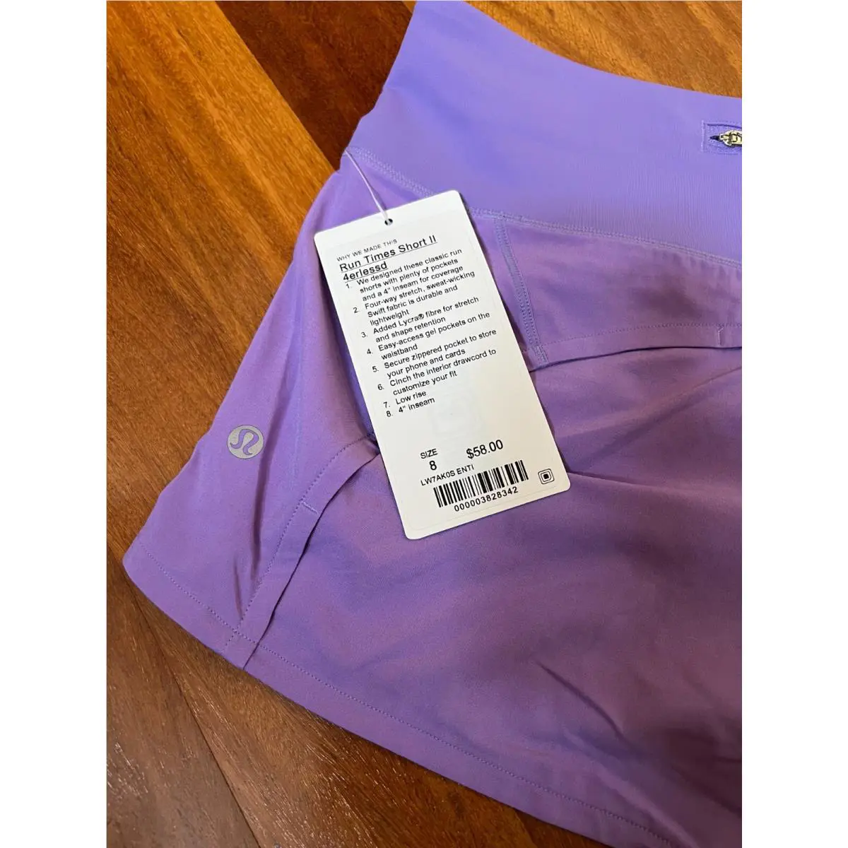 Lululemon clothing - Run Times Short II - Run Times Short - LW7AK9S - Purple 0