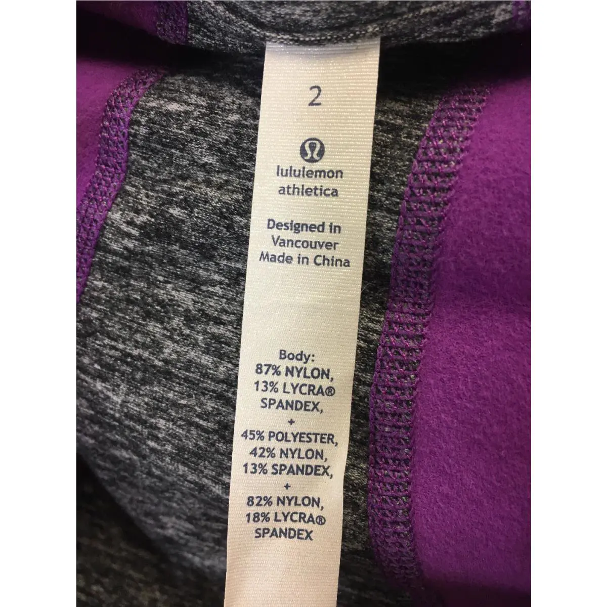 Lululemon clothing - Violet/black & Gray Marl 2