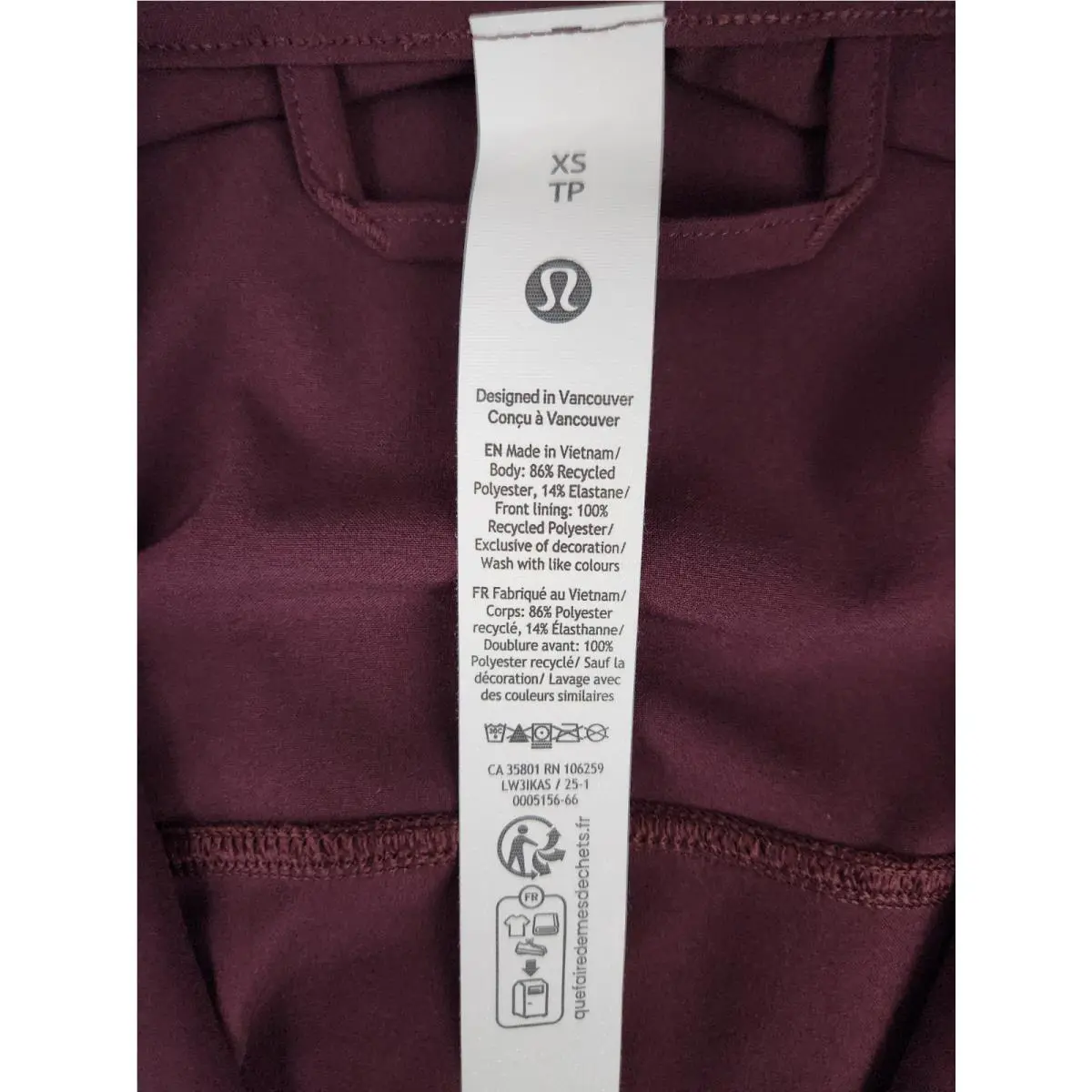 Lululemon clothing - Goodnight Plum 3