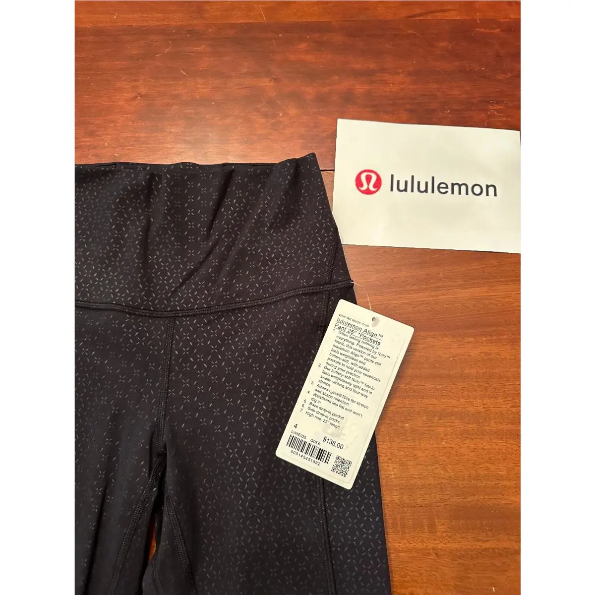 Lululemon clothing - black w/ embossed tiny print 2