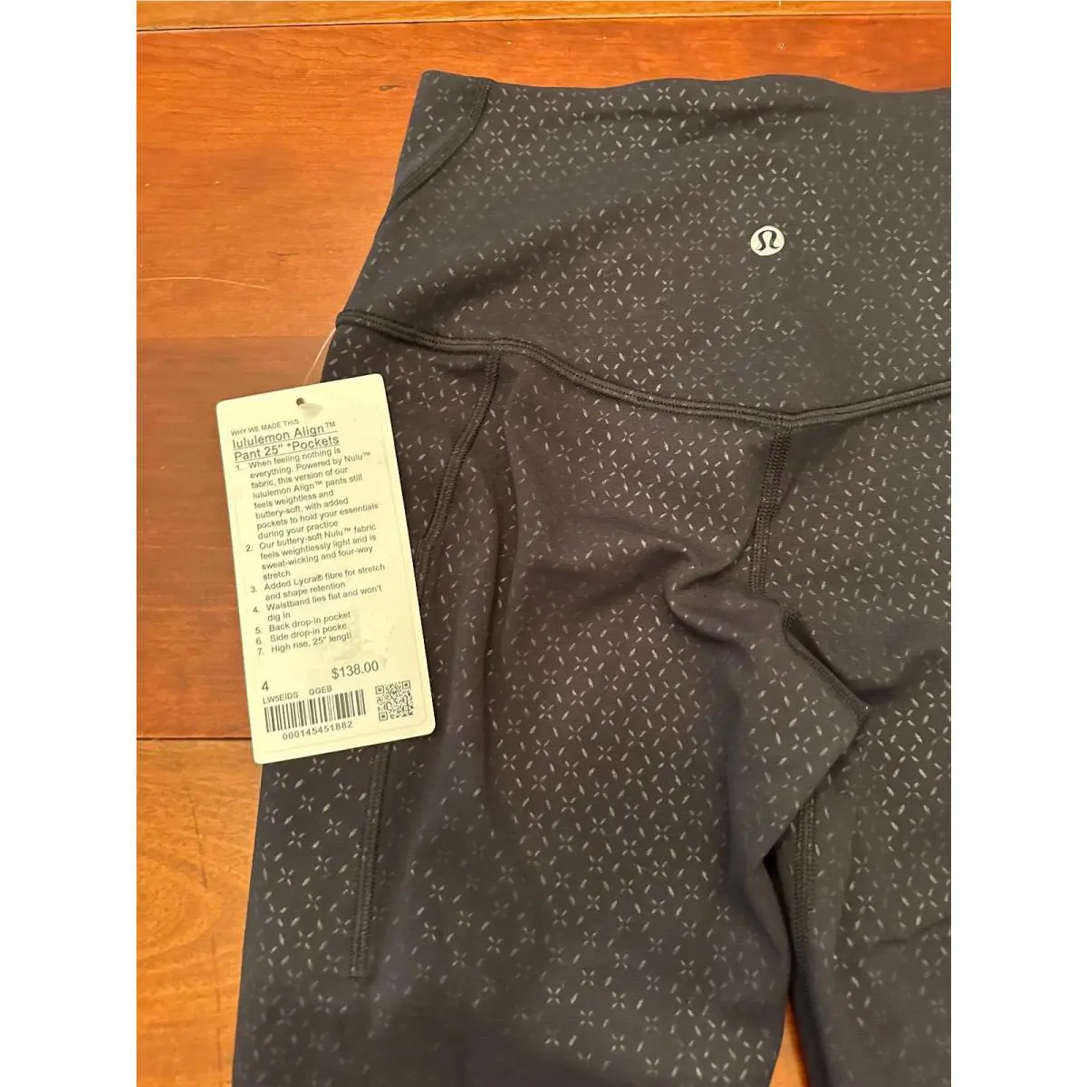 Lululemon clothing - black w/ embossed tiny print 3