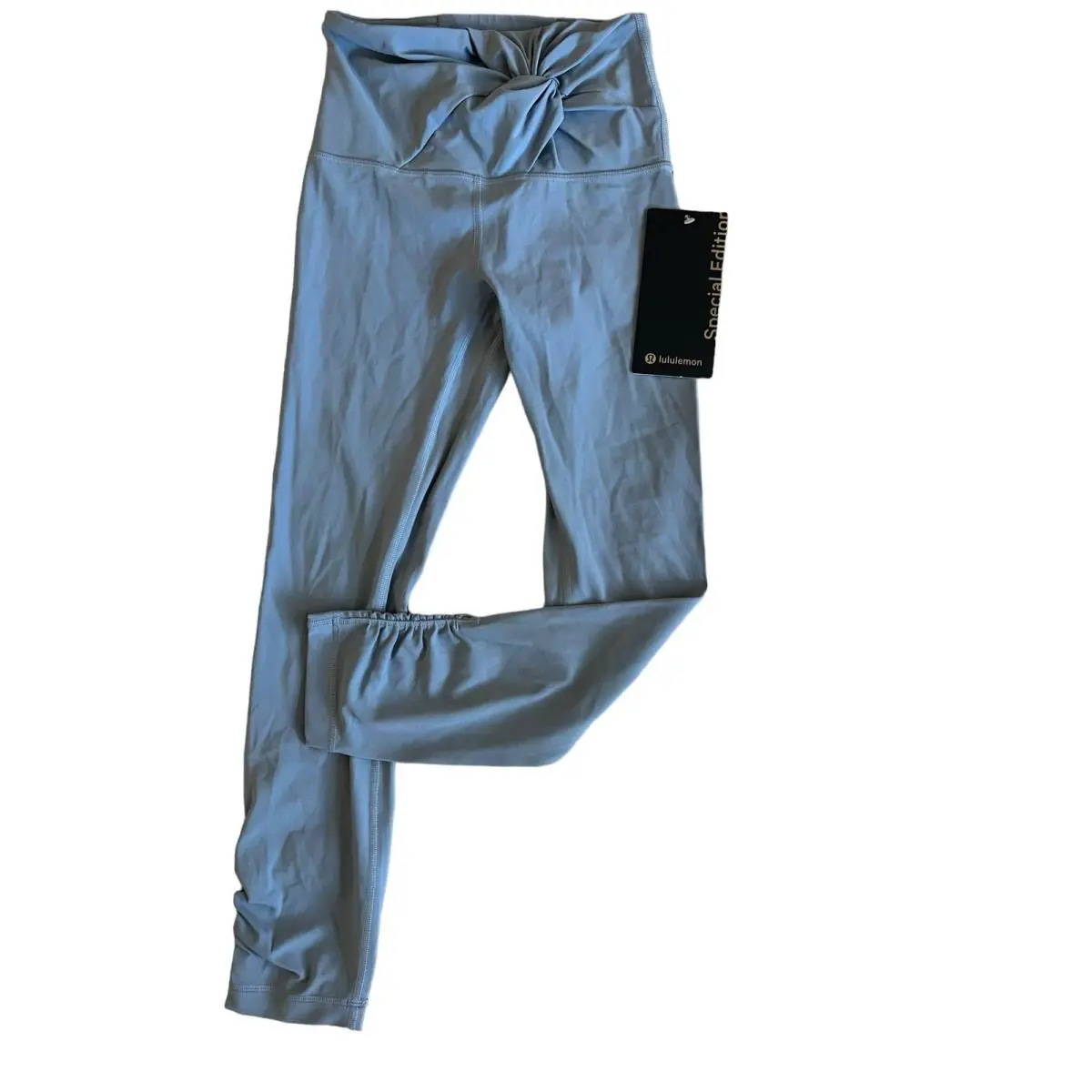 Lululemon Align 23 High Rise Crop Twist Waist Chambray Ruched Hem Size 2