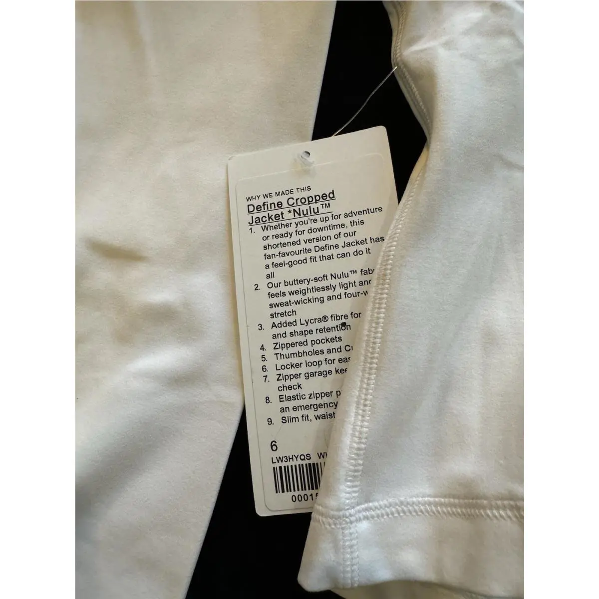Lululemon clothing - Define Cropped Jacket *Nulu - Define Cropped Jacket - White 4