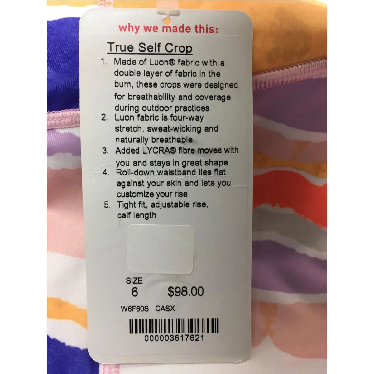 Lululemon clothing - bleacher stripe white iris flower 1