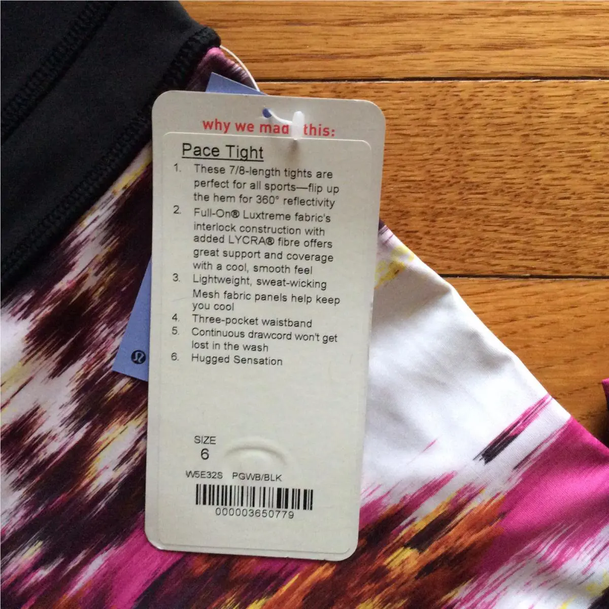 Lululemon clothing - Pigment Wind Berry Rumble Multi/Black 0