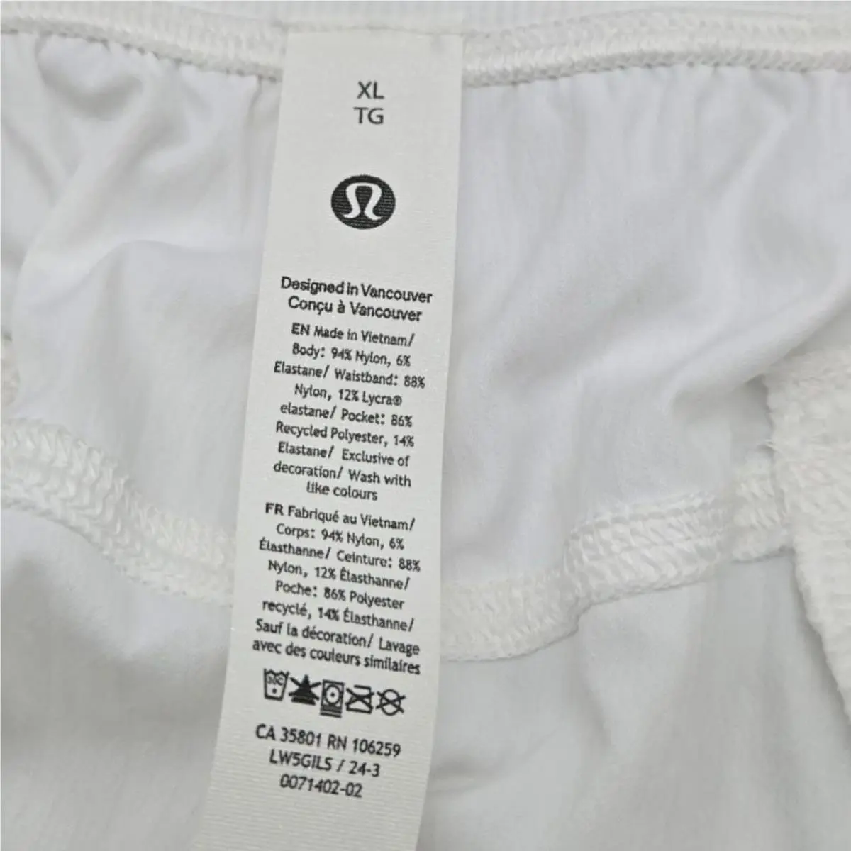 Lululemon clothing - LW5GILS - LW5GILS - White 5