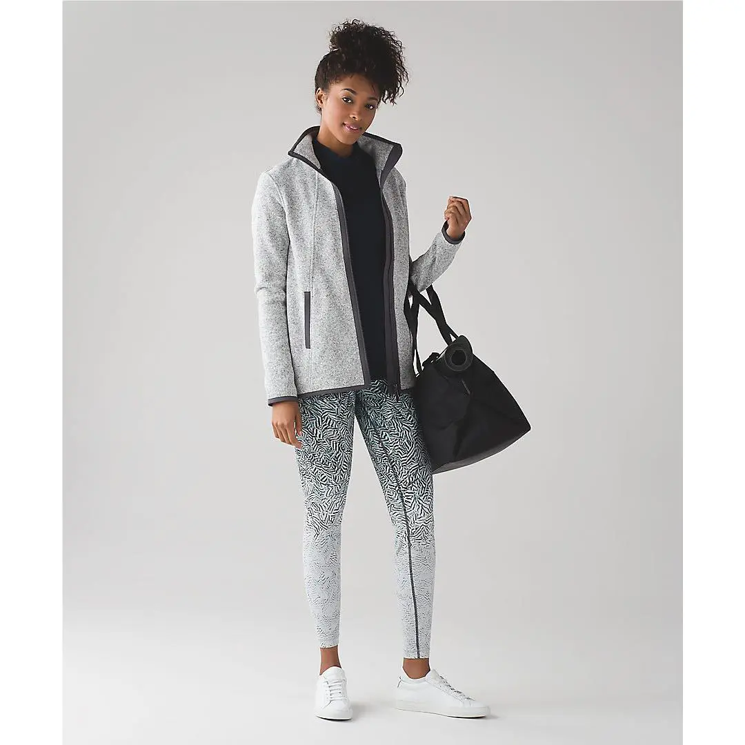 Lululemon clothing - heathered white/dark carbon 2
