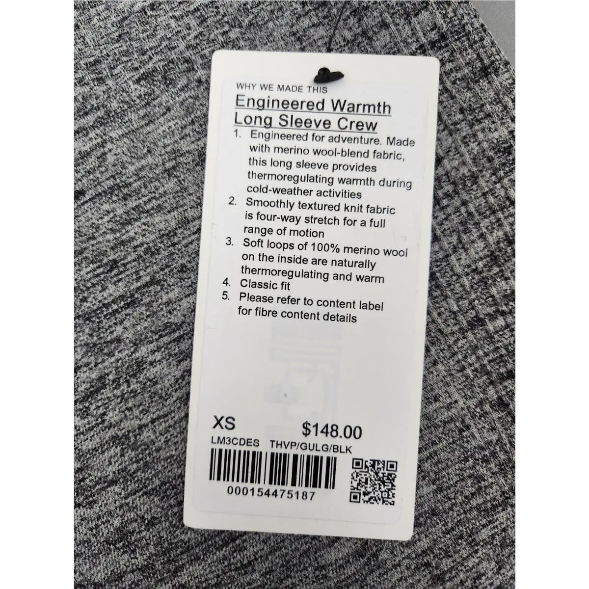 Lululemon clothing - Lululemon Engineered Warmth - Engineered Warmth - Tri Heather Vapor/Gull Grey/Black 4