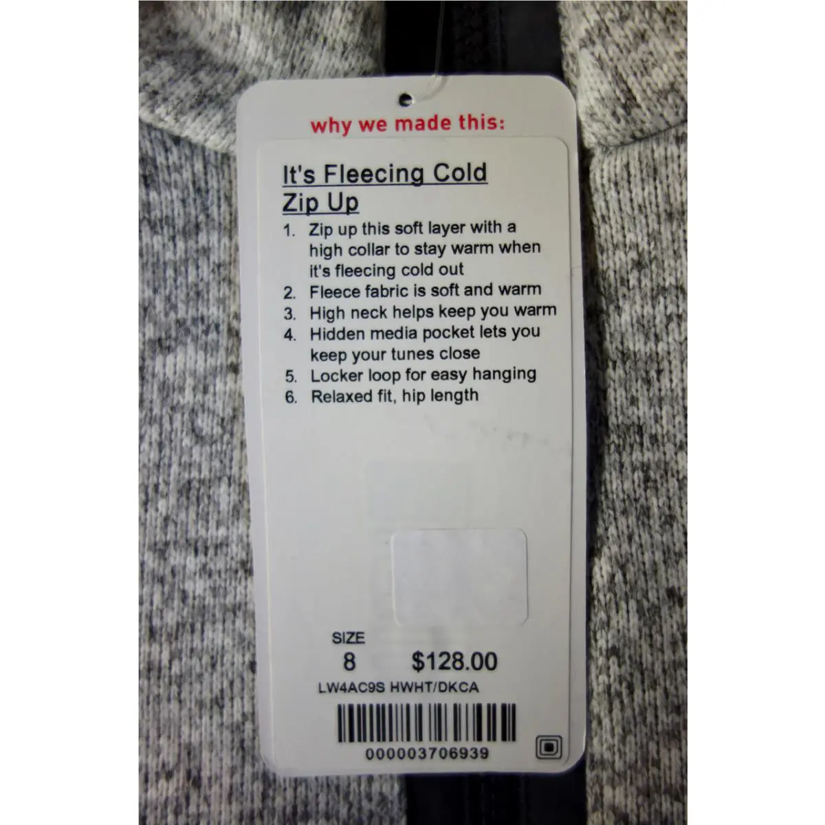 Lululemon clothing - heathered white/dark carbon 1