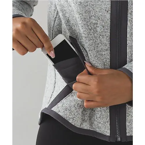 Lululemon clothing - heathered white/dark carbon 3