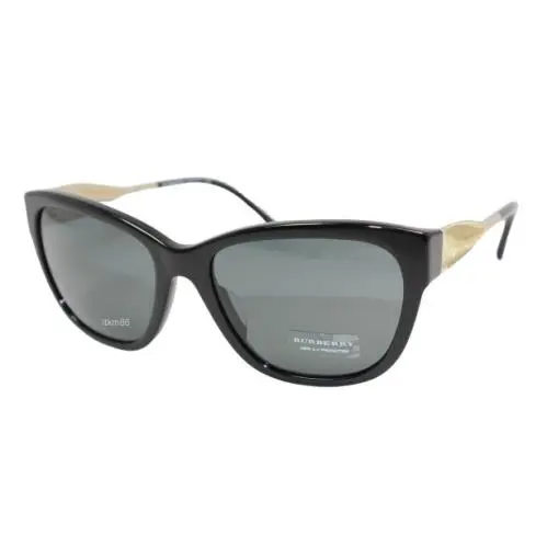 Burberry BE4203F-3001/87 Shiny Black Gold / Grey Sunglasses
