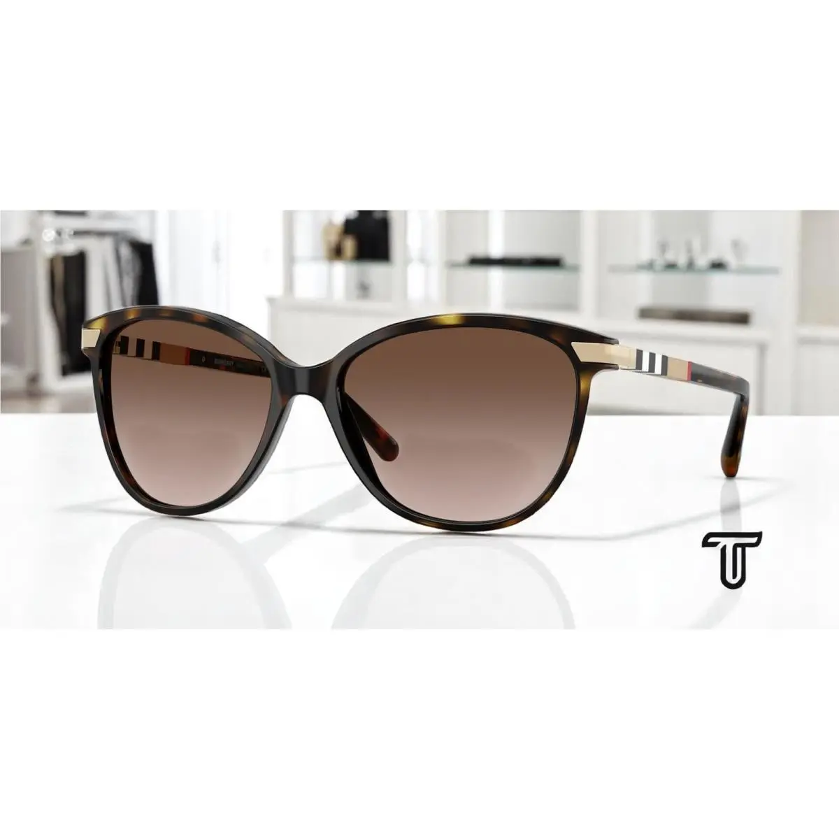 Burberry BE4216 300213 Dark Havana Brown Gradient 57 mm Women`s Sunglasses