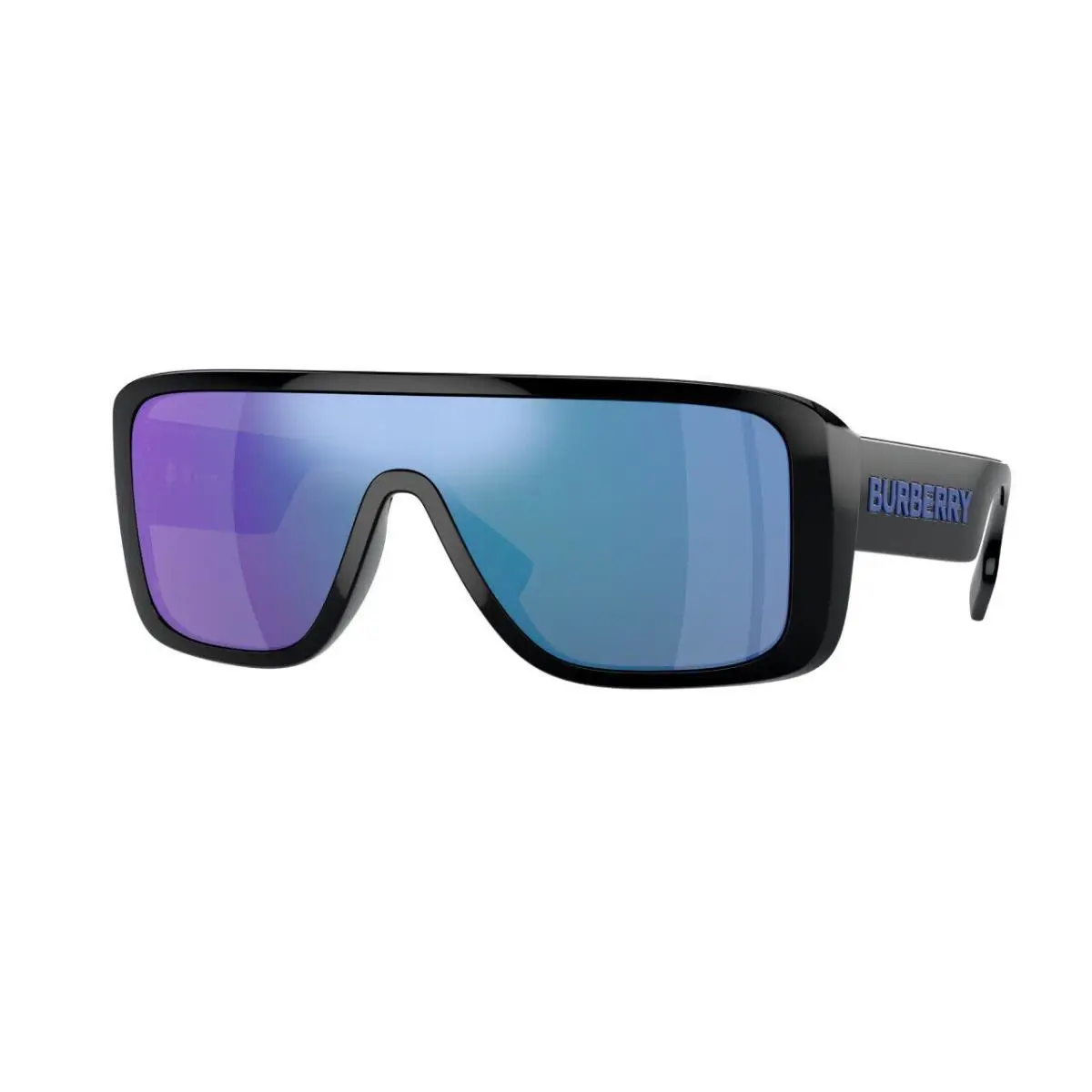 Burberry BE4401U 300155 Black Blue Mirror Men`s 70 mm Sunglasses