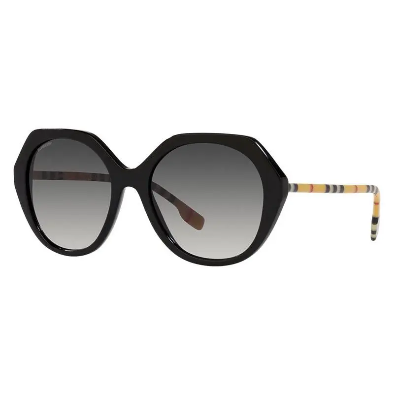 Burberry BE4375 Sunglasses Sun Glasses 38538G Black 55mm Women - Frame: Black, Lens: Grey Gradient, Code: 38538G