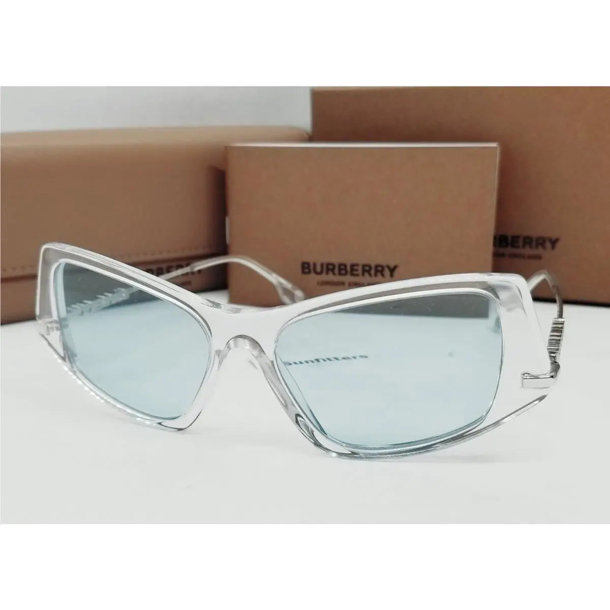 Burberry Transparent-silver/azure Blue BE4408 302480 52 Sunglasses