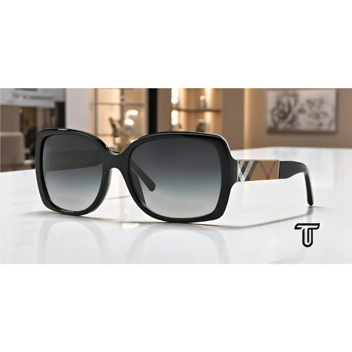 Burberry BE4160 34338G Black Grey Gradient 58 mm Women`s Sunglasses