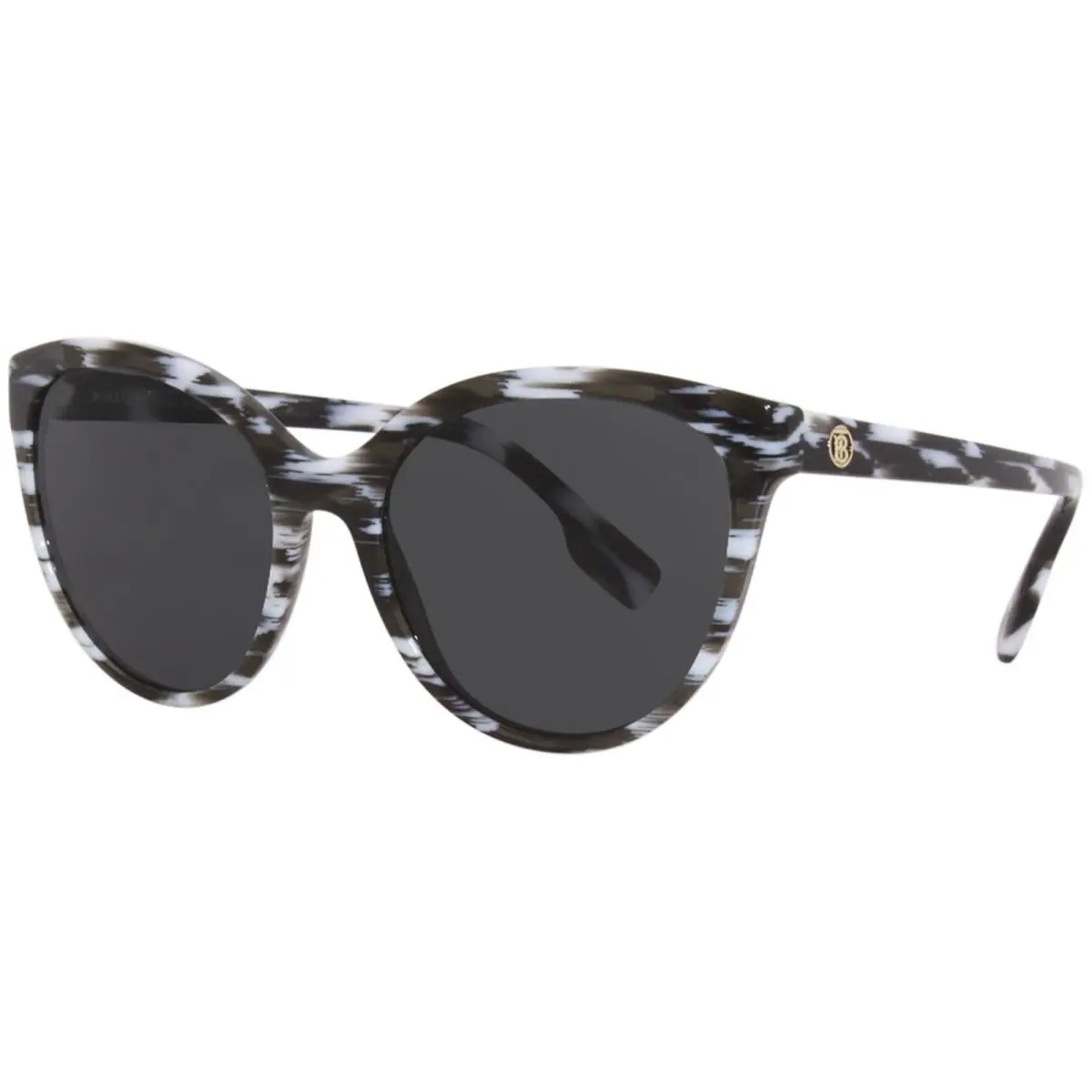 Burberry Betty B-4365 3978/87 Sunglasses Women`s White/black/grey Cat Eye 55mm - Frame: White, Lens: Gray