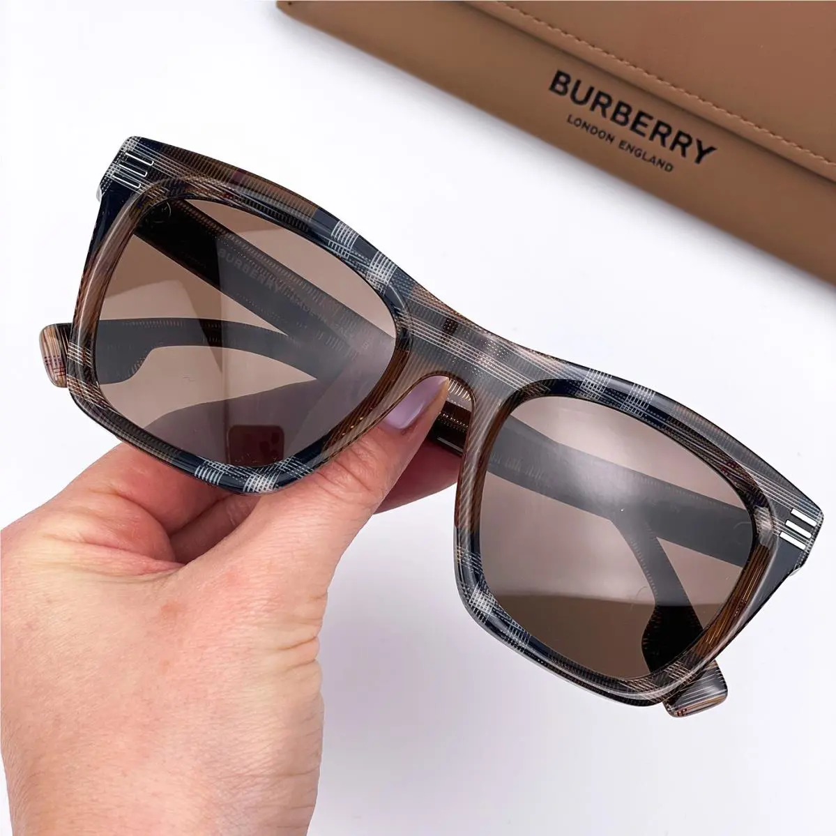 Burberry Women Sunglasses Brown Check Square BE4348 Cooper 396673