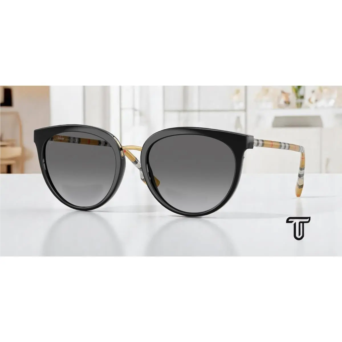 Burberry Willow BE4316 385311 Black Grey Gradient 54 mm Women`s Sunglasses