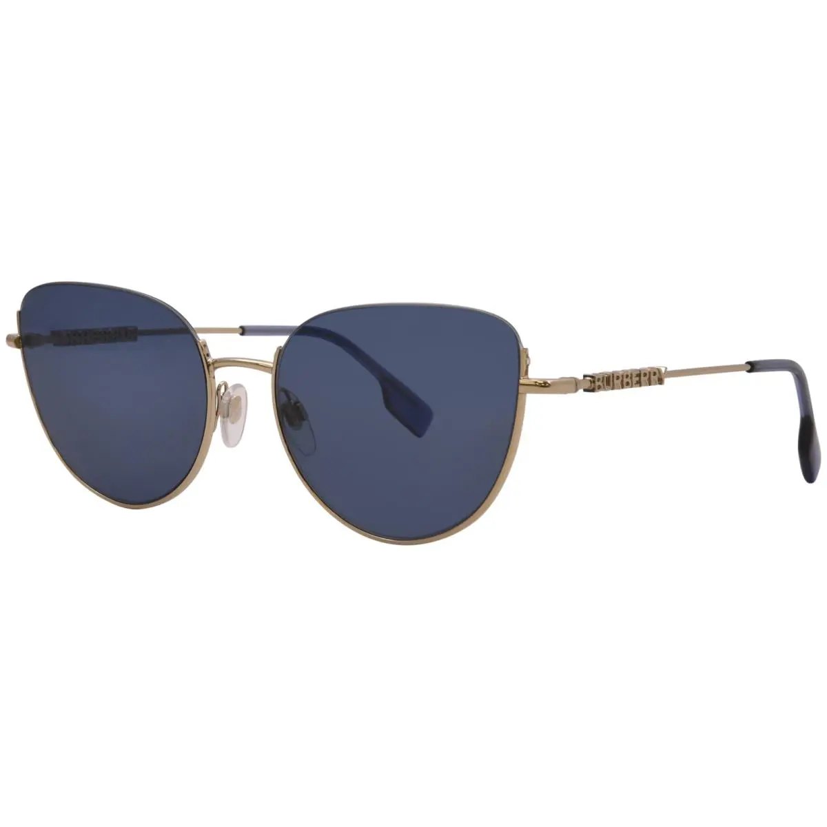 Burberry Harper BE3144 110980 Sunglasses Women`s Light Gold/blue Cat Eye 58mm