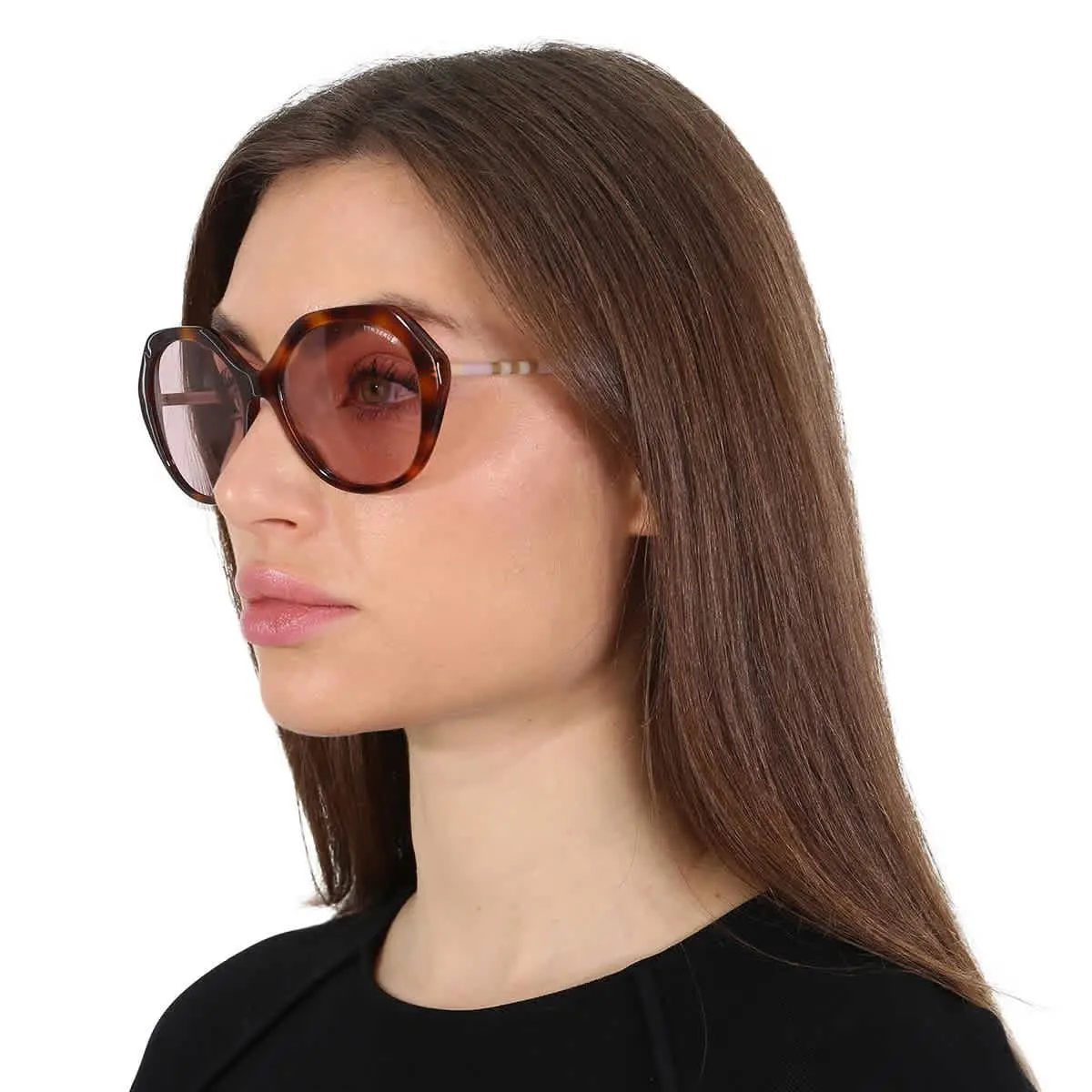 Burberry Pink Geometric Ladies Sunglasses BE4375 4019/5 55 BE4375 4019/5 55