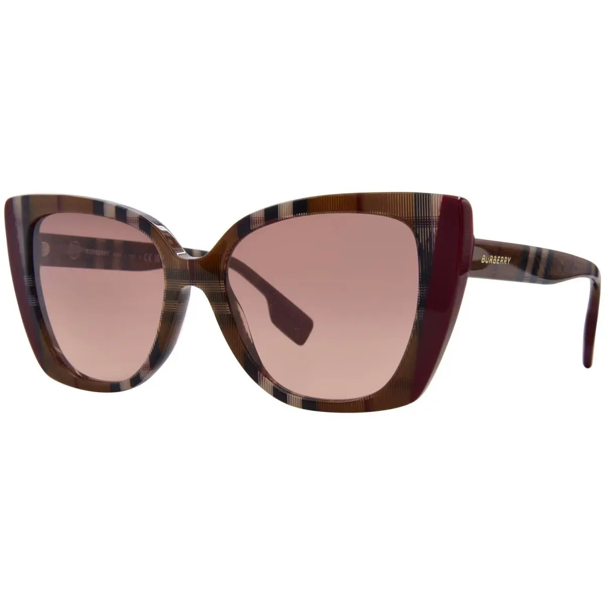 Burberry Meryl BE4393 405413 Sunglasses Women`s Check Brown/pink Gradient 54mm - Frame: Multicolor, Lens: Pink