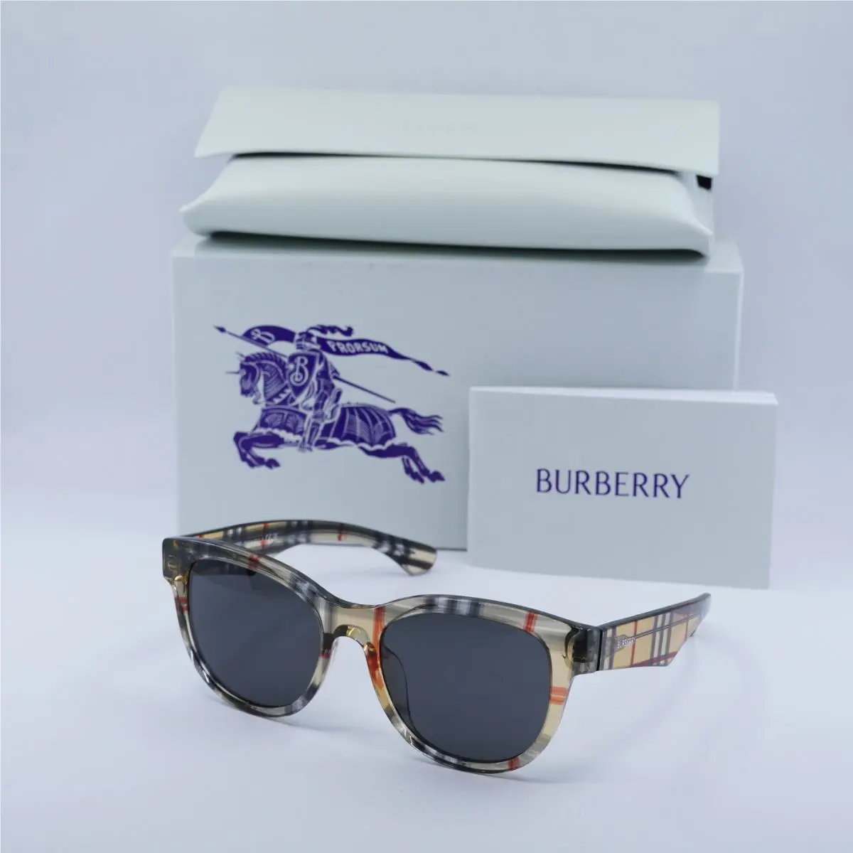 Burberry BE4432U 412287 Vintage Check/dark Grey 54-19-140 Sunglasses