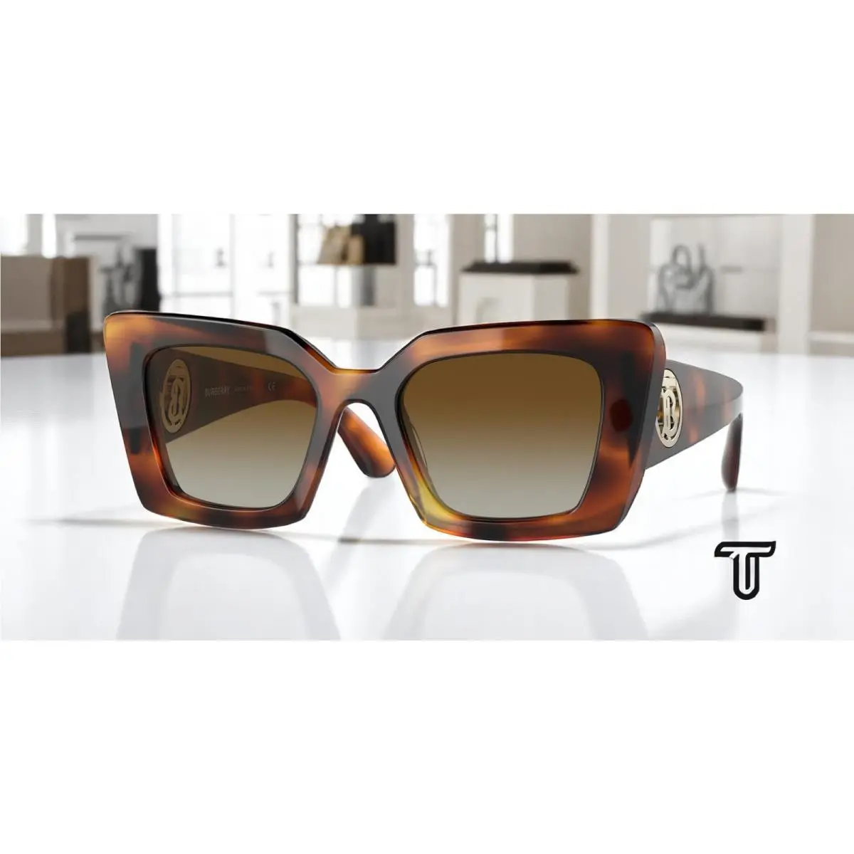 Daisy BE4344 3316T5 Havana Polarized Brown Grad 51 m Women`s Sunglasses by Burberry