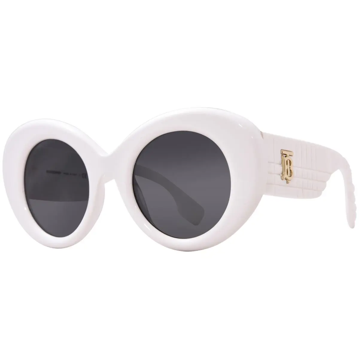 Burberry Margot BE4370U 300787 Sunglasses Women`s White/dark Grey Lenses 49mm
