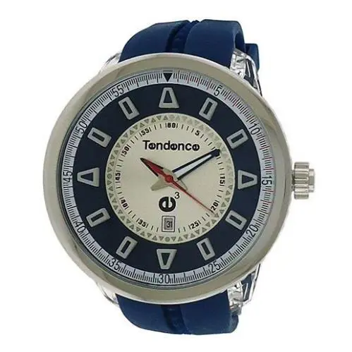Tendence 02043002N Round Gulliver 3H Quartz Mens Watch Stainless Steel Blue
