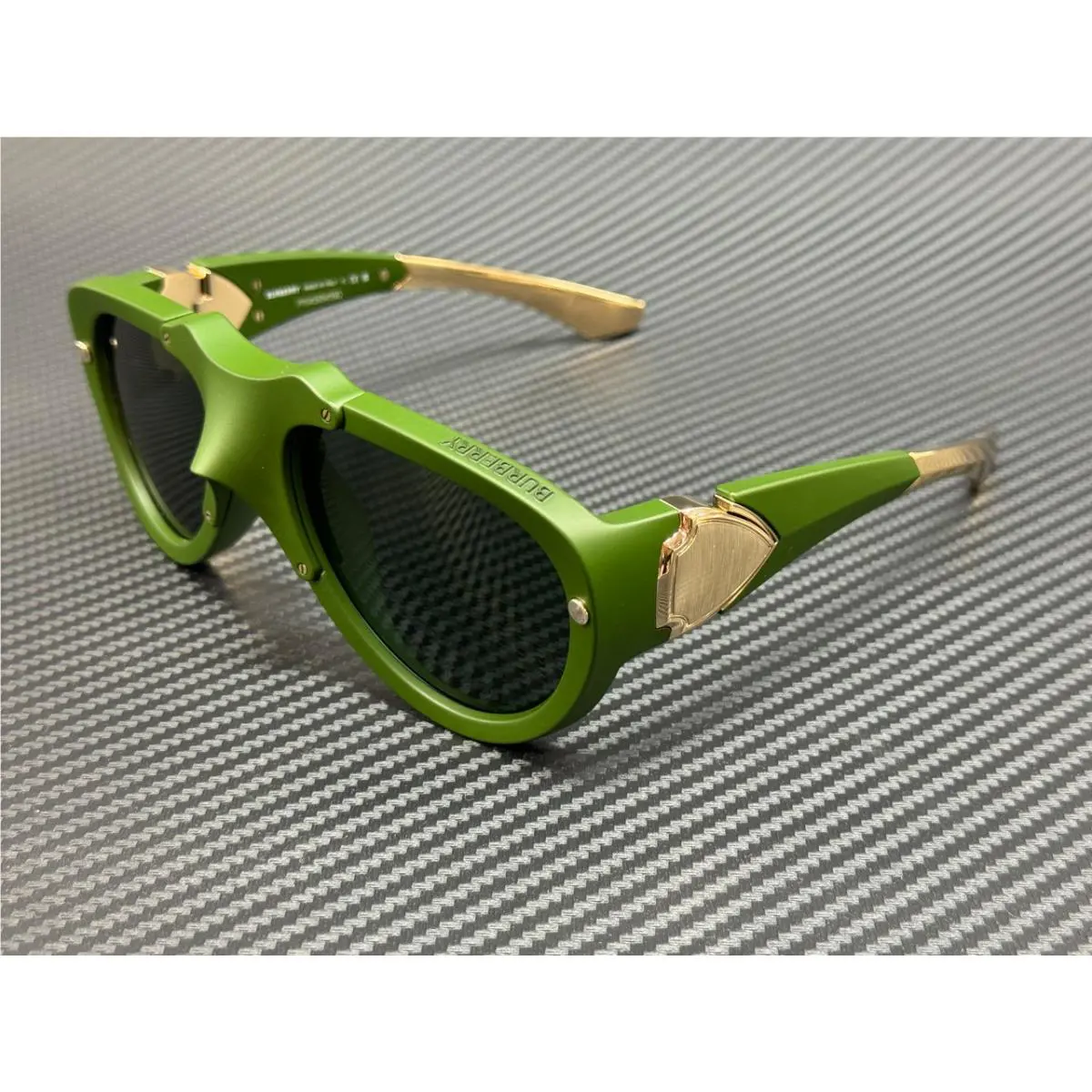 Burberry BE4433U 413871 Rubber Green Dark Unisex 57 mm Sunglasses